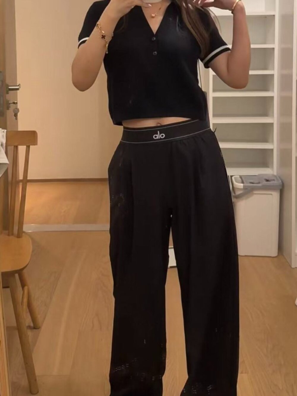 Brand New Black😀ALO Yoga Suit Up Trouser Regular Elastic Waist, Loose Fit